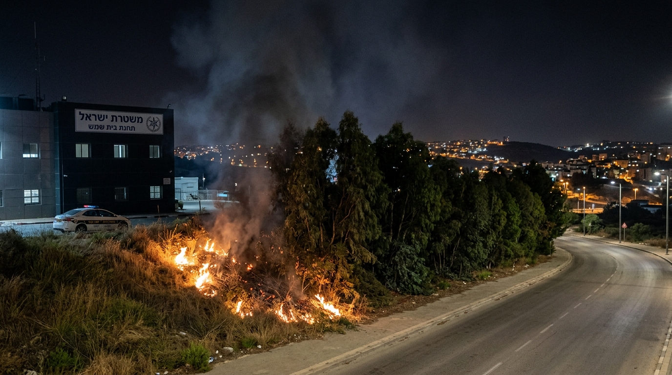 תושב בית שמש הואשם בהצתת צמחייה שלוש פעמים ליד תחנת המשטרה