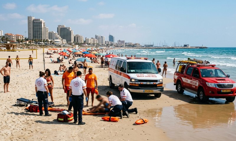 ילד בן כ-4 טבע בחוף באשקלון - פונה במצב אנוש לברזילי