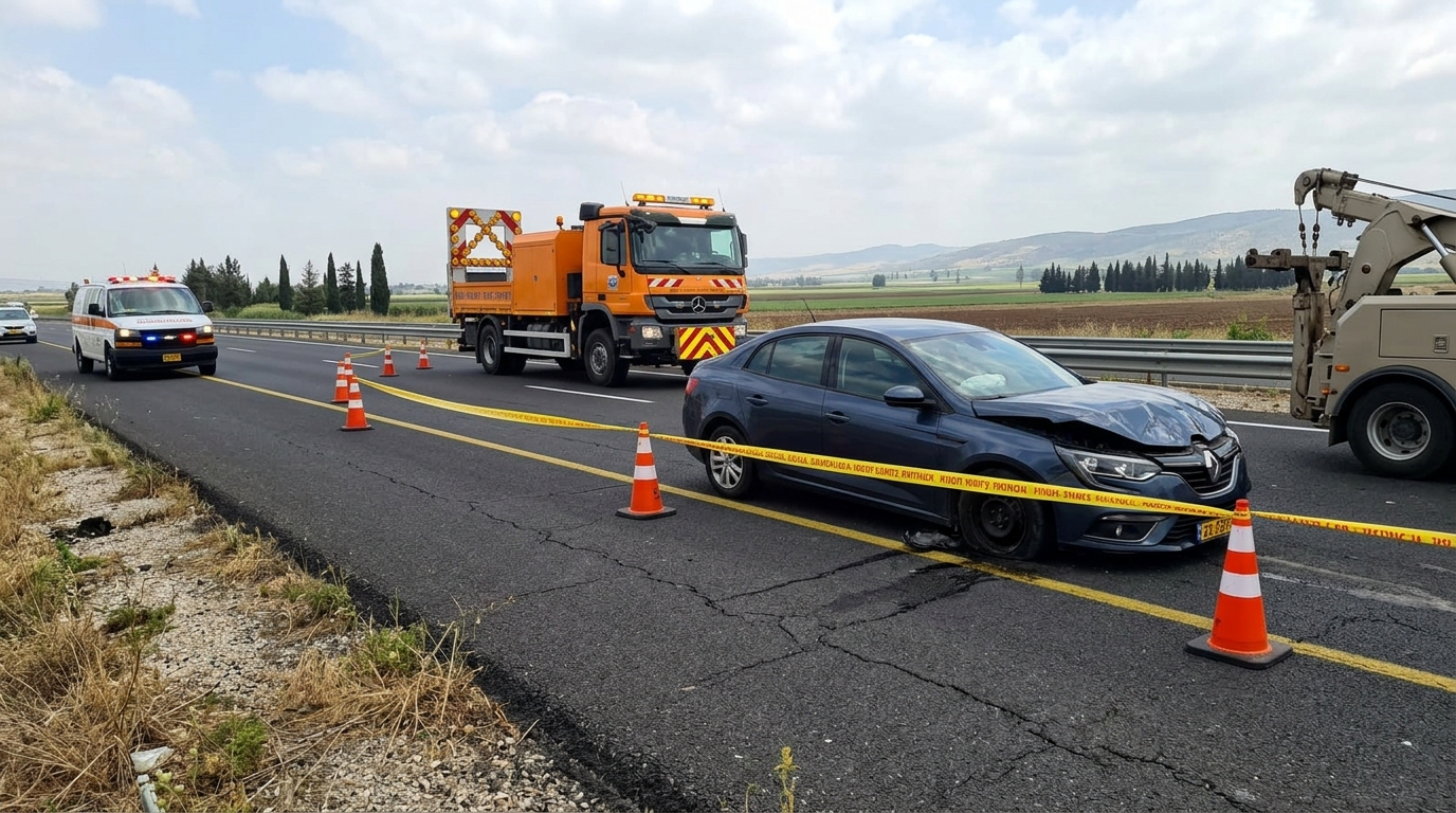 נהג עצר בצד הדרך ונהרג מפגיעת רכב בכביש 65
