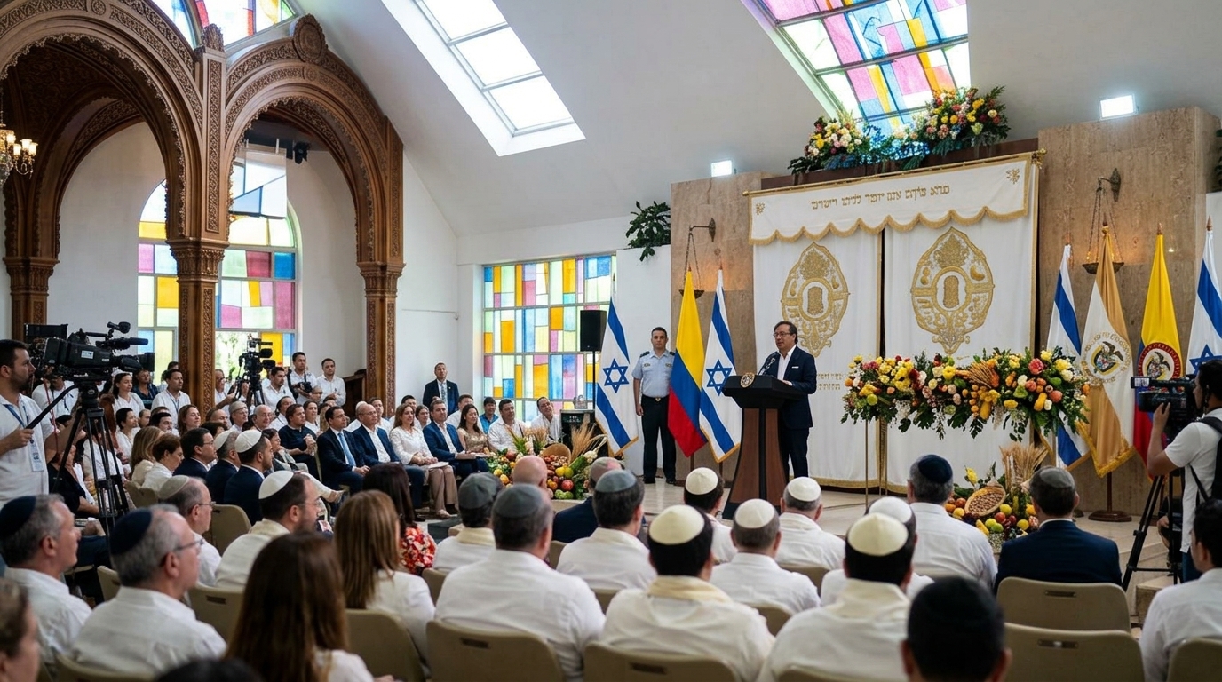 נשיא קולומביה הנבחר בבית כנסת: "לא אפסיק להגן על ישראל"