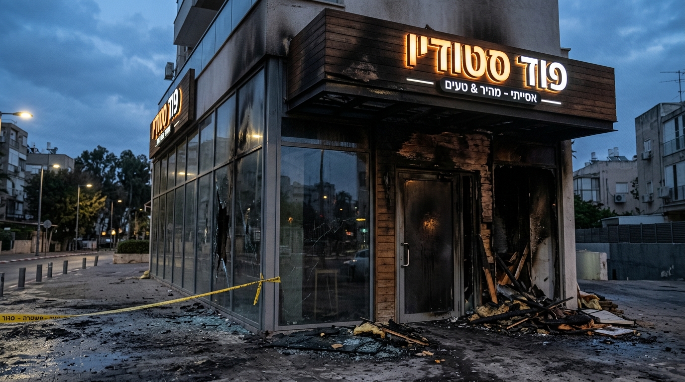 חשד לסכסוך פלילי: נעצר חשוד בהצתת מסעדת ג'אפניקה בגבעתיים