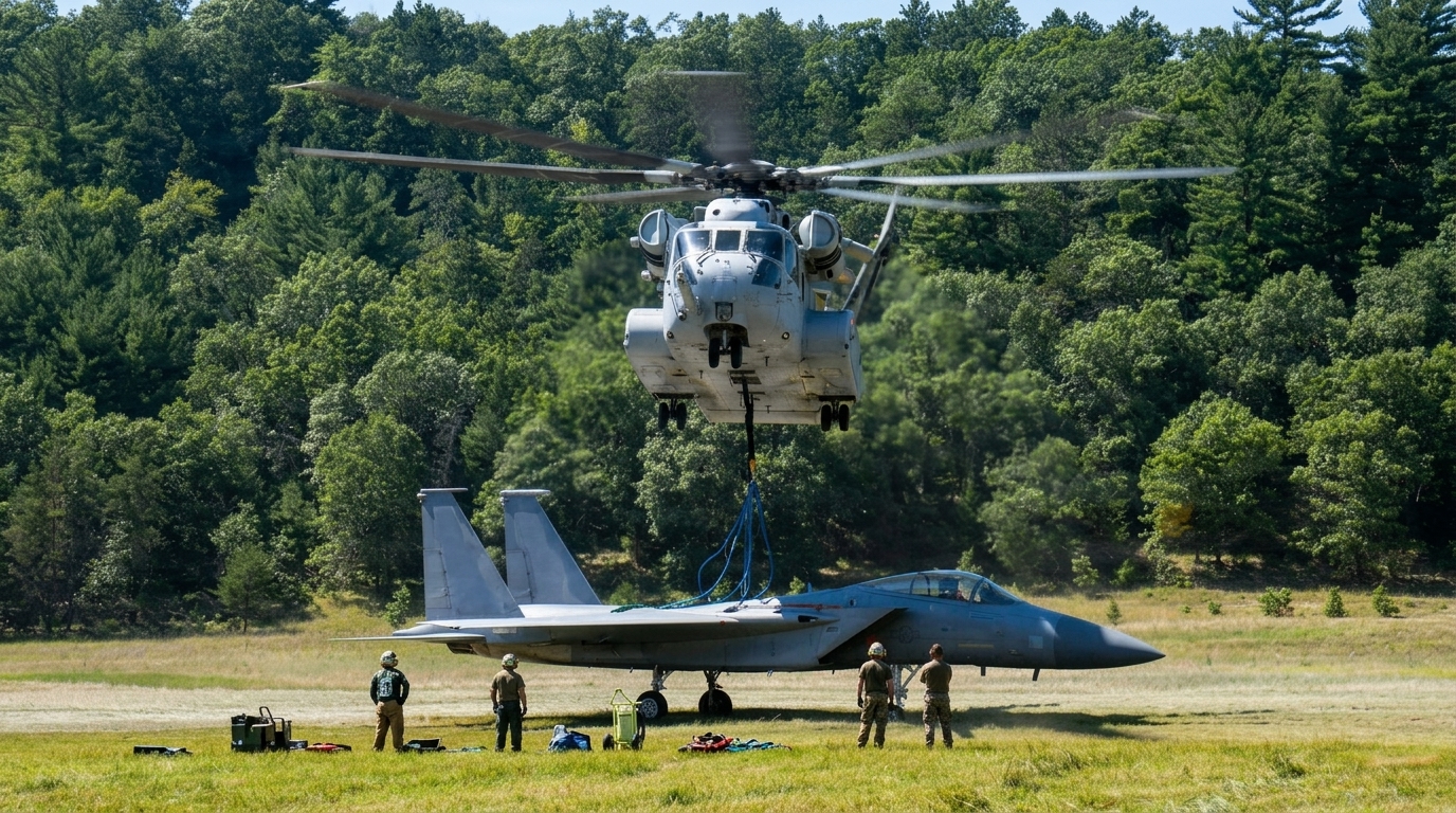 מסוק אמריקאי הרים מטוס F-15 שלם באוויר - ובישראל התקציב תקוע