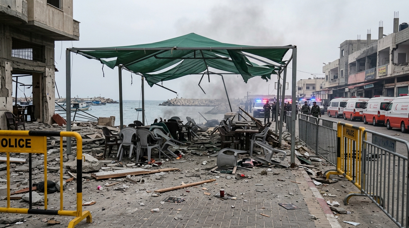 צה"ל תקף בית קפה בנמל עזה, לפחות 6 נהרגו