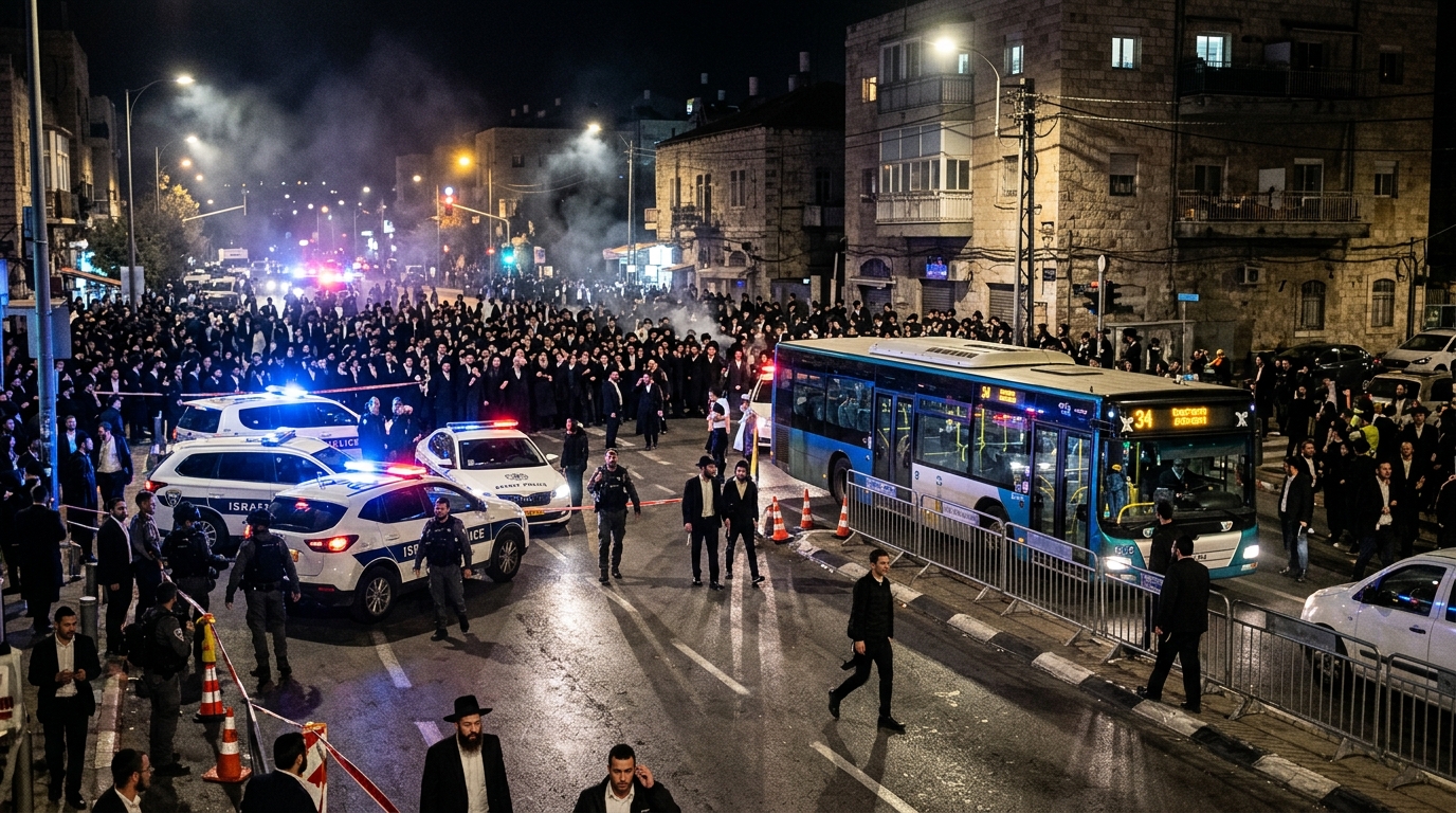 200 חרדים תקפו שוטרים בבר אילן שעצרו קטין בחשד לפריצה לרכב