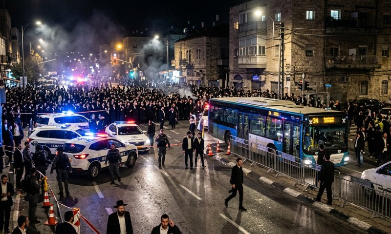200 חרדים תקפו שוטרים בבר אילן שעצרו קטין בחשד לפריצה לרכב