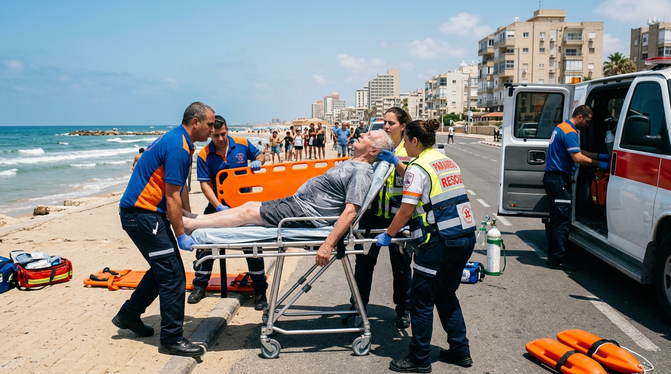 גבר כבן 80 נמשה מחוסר הכרה מהים בבת ים