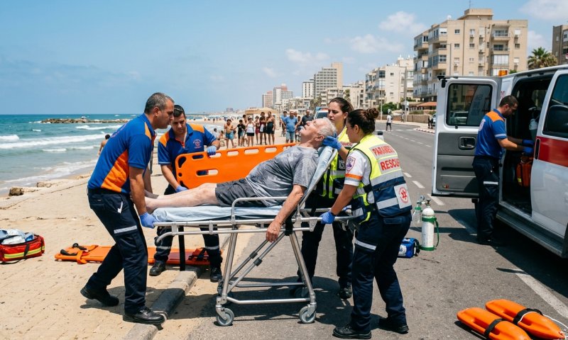 גבר כבן 80 נמשה מחוסר הכרה מהים בבת ים