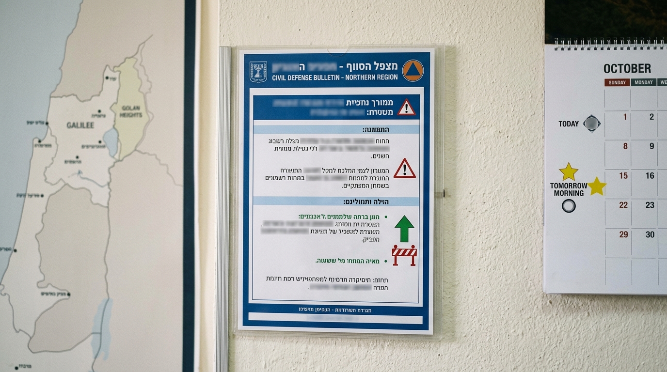 פיקוד העורף מסיר הגבלות משמונה יישובים בצפון מחר בבוקר
