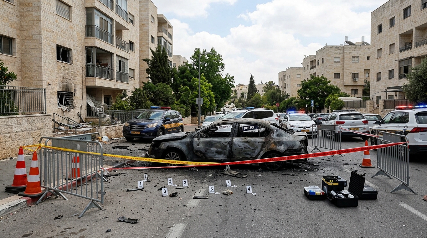 פיצוץ רכב בירושלים: שני פצועים, חשד לרקע פלילי