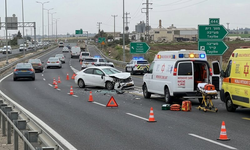תאונה בכניסה לטייבה: צעיר בן 26 פצוע קשה ומחוסר הכרה