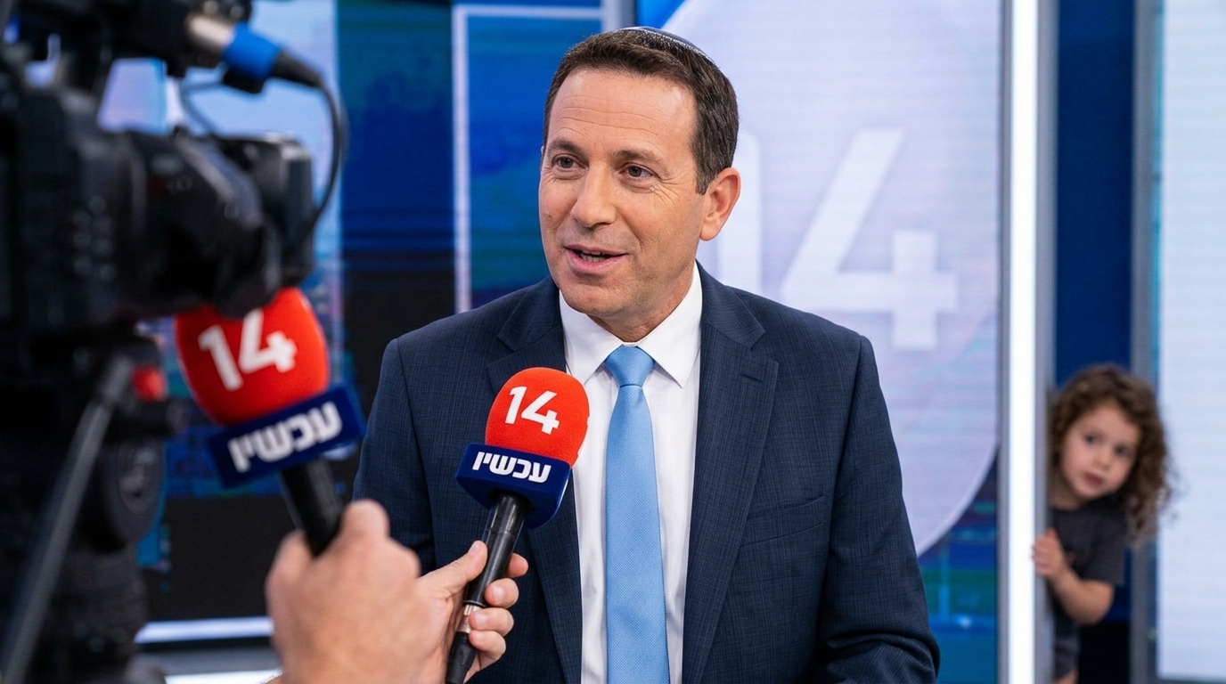 בנו של ח"כ צבי סוכות קטע ריאיון חי בערוץ 14