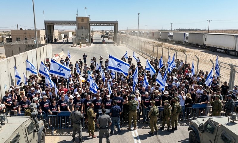 תושבי העוטף חסמו את כרם שלום, ארדן סולק מהבמה