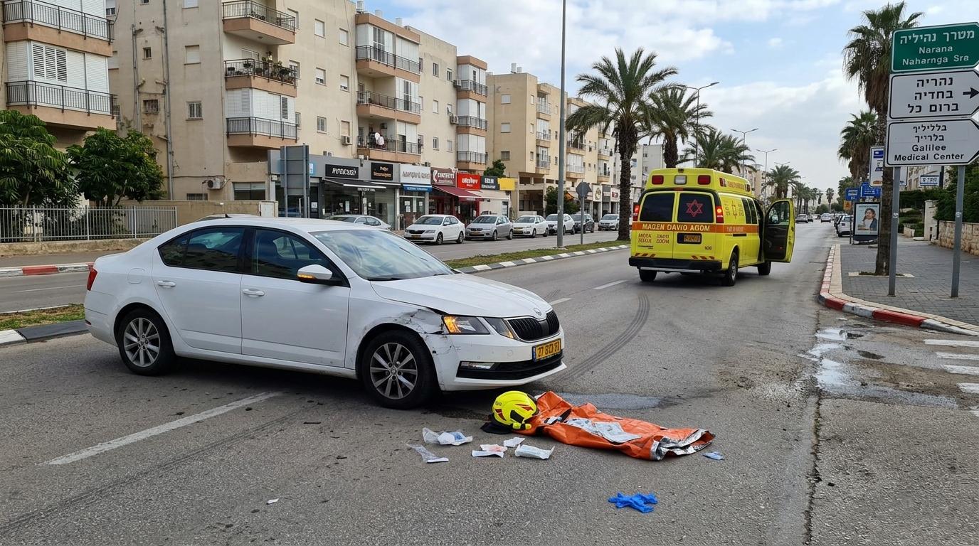 גבר בן 60 נפצע קשה לאחר שרכבו התנגש בחומה בנהריה