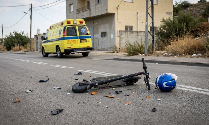 נער בן 14 נפצע קשה בתאונת קורקינט חשמלי בג'ת