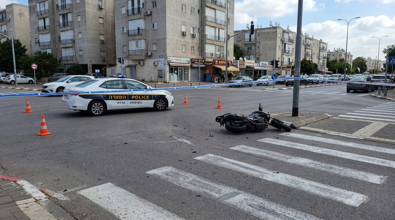 רוכב אופנוע נעצר בחשד לפגע וברח בפתח תקווה
